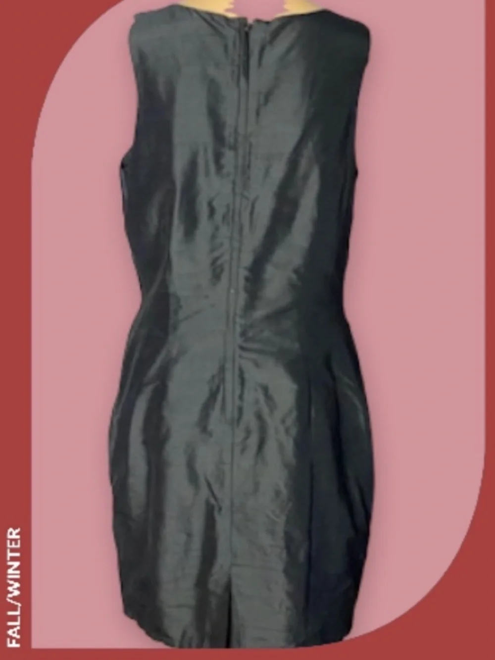 Vintage 100% Silk Black Mini Dress with Beaded Rose Embroidery - Romantic M